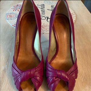 Giuseppe Zanotti Magenta Leather Knot Pumps - 38.5